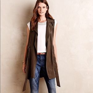 Anthropologie draped trench vest